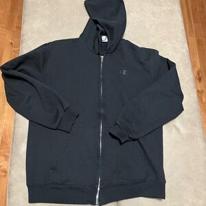 Champion youth size large  Zip-Up Black Hoodie good condition